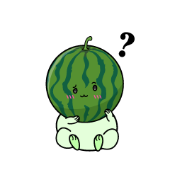 考える小ちゃなスイカ