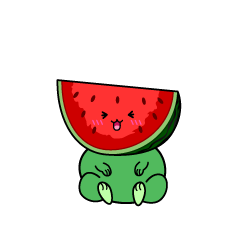 笑う小ちゃなカットスイカ