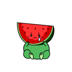 悲しい小ちゃなカットスイカ