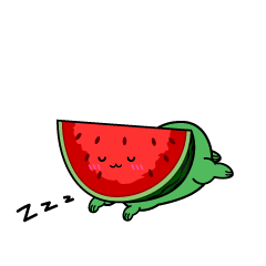 眠る小ちゃなカットスイカ