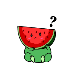考える小ちゃなカットスイカ