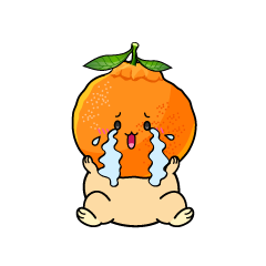 大泣きする小ちゃなデコポン