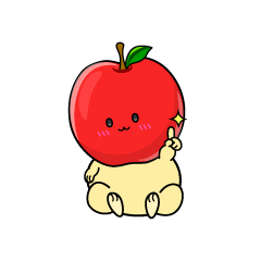 指差しする小ちゃなリンゴ