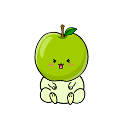 笑う小ちゃな青リンゴ