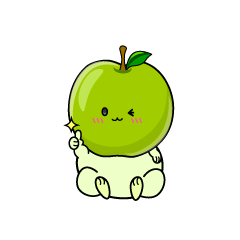 いいねする小ちゃな青リンゴ