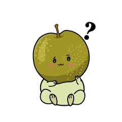 考える小ちゃな梨