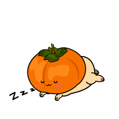 眠る小ちゃな柿