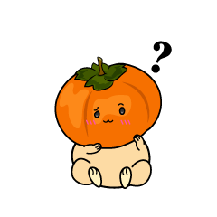 考える小ちゃな柿