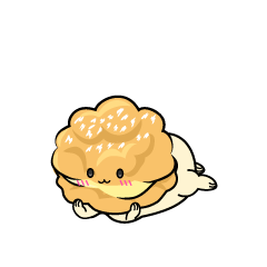 じっと見る小ちゃなシュークリーム