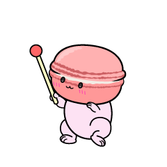 説明する小ちゃなピンクのマカロン