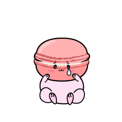 悲しい小ちゃなピンクのマカロン