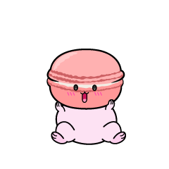 驚く小ちゃなピンクのマカロン