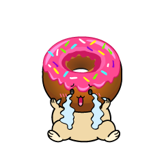 大泣きする小ちゃないちごチョコドーナツ