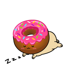 眠る小ちゃないちごチョコドーナツ