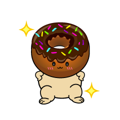 自信満々な小ちゃなチョコレートドーナツ