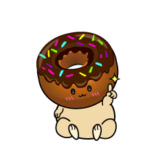 指差しする小ちゃなチョコレートドーナツ