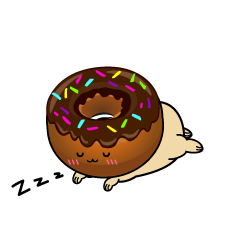 眠る小ちゃなチョコレートドーナツ