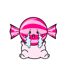 大泣きする小ちゃな飴玉キャンディ