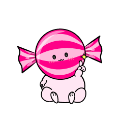 指差しする小ちゃな飴玉キャンディ