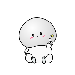 指差しする小ちゃな大福餅