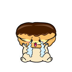 大泣きする小ちゃなチョコレートエクレア