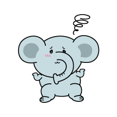 困る小ちゃなゾウ