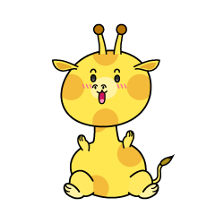 驚く小ちゃなキリン