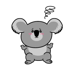 困る小ちゃなコアラ