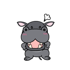 怒る小ちゃなカバ