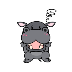 困る小ちゃなカバ