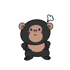 怒る小ちゃなチンパンジー