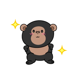 自信満々な小ちゃなチンパンジー