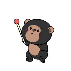 説明する小ちゃなチンパンジー