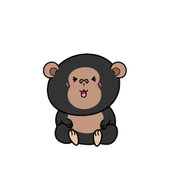 笑う小ちゃなチンパンジー