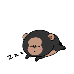 眠る小ちゃなチンパンジー