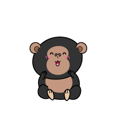 笑顔の小ちゃなチンパンジー