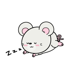 眠る小ちゃな白ネズミ