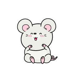 笑顔の小ちゃな白ネズミ