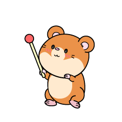 説明する小ちゃなハムスター