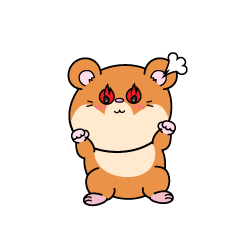 熱意のある小ちゃなハムスター