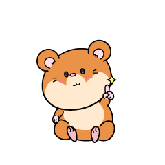 指差しする小ちゃなハムスター