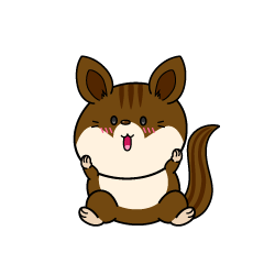 驚く小ちゃなリス