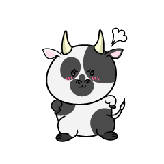 怒る小ちゃな牛