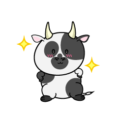 自信満々な小ちゃな牛