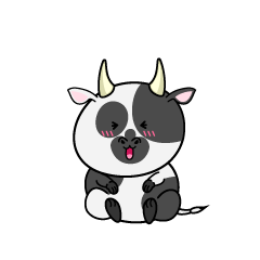 笑う小ちゃな牛