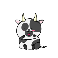 笑顔の小ちゃな牛