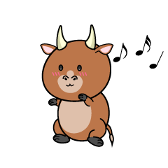 踊る小ちゃな赤牛