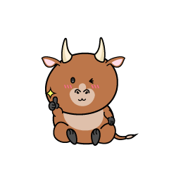 いいねする小ちゃな赤牛