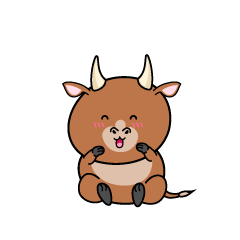 笑顔の小ちゃな赤牛
