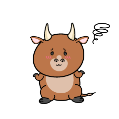 困る小ちゃな赤牛